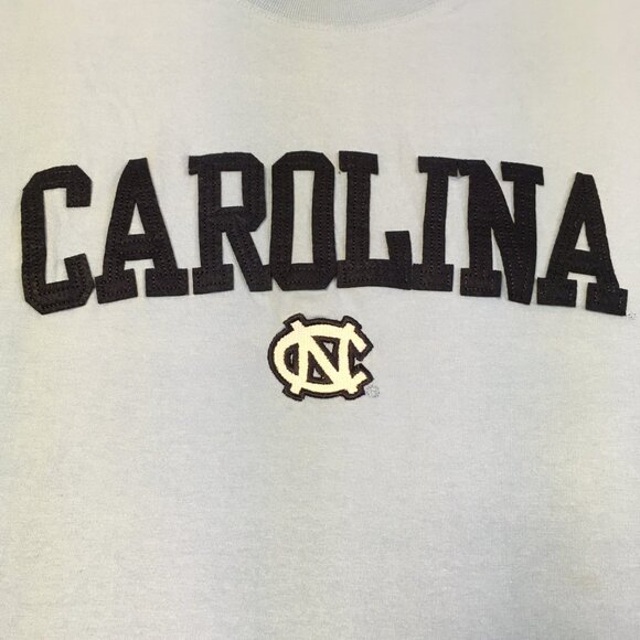 Mens 2X light blue N Carolina tee w/ felt letters over NC logo by AS Sports - Picture 2 of 10